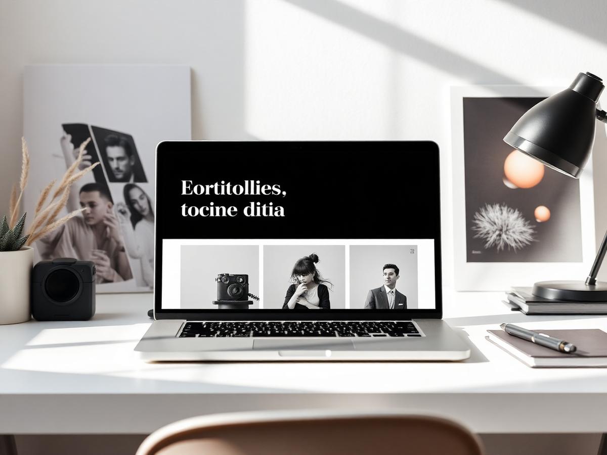 Homepage editoriale con gerarchia serif e griglia opere