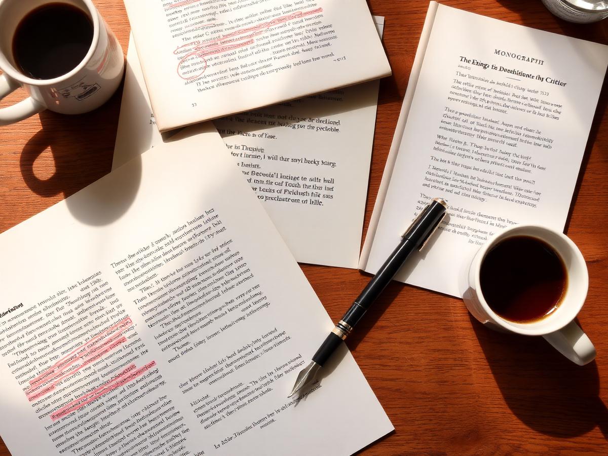 Bozza editoriale con note del critico